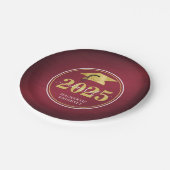 Elegant Gradup Cap Klasse Naam Maroon Gold Papieren Bordje (Gekanteld)