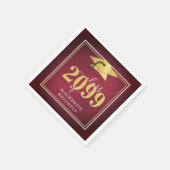 Elegant Gradup Cap Klasse Naam Maroon Gold Servet (Hoek)