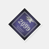 Elegant Gradup-klasse jaar Navy Blue Silver Servet (Hoek)
