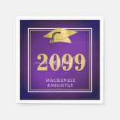 Elegant Gradup Klasse Paars Gold Servet (Voorkant)