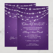 Elegant GraduPartij Paars voor de mousserende kete Kaart (Voorkant / Achterkant)
