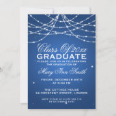 Elegant Graduparty Sparging String Blue Kaart (Voorkant)