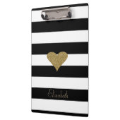 Elegant grafisch Faux Gold Glittery Heart op strip Klembord (Links)