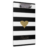 Elegant grafisch Faux Gold Glittery Heart op strip Klembord (Rechts)