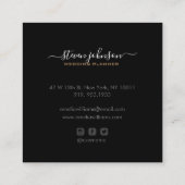 Elegant grafisch magnetisch stofzuurafbeelding zwa vierkante visitekaartje (Achterkant)
