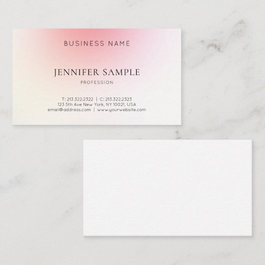 Elegant grafisch ontwerp roze kleur harmonie luxe  visitekaartje (Voorkant / Achterkant)