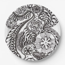 Elegant Grafisch Paisley Bloemig Zen Doodle Papier