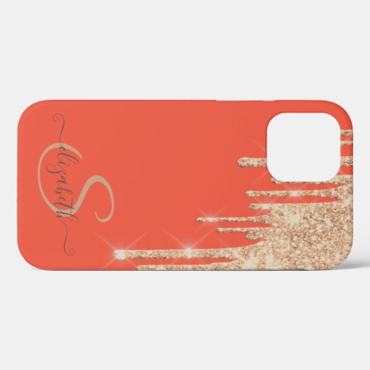 Elegant grafisch Roos Gold Glitter-schijven Case-Mate iPhone Case (Achterkant (horizontaal))