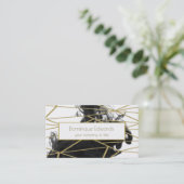 Elegant grafische Waterverf - zwarte Gold Professi Visitekaartje (Staand voorkant)