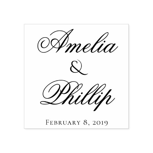 Elegant Granaat Rood en Wit Bruiloft Custom Stamp Rubberstempel (Afrduk)