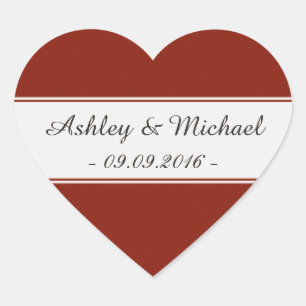 Elegant Granaat Rood Save the Date Hart Sticker