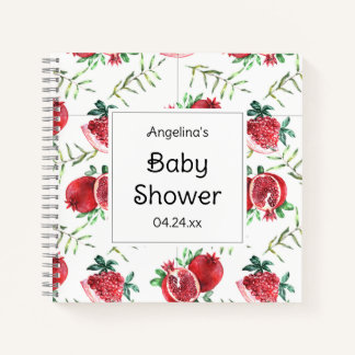 Elegant Granaatappel Baby shower Geschenklijst Not Notitieboek