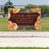 Elegant Grand Re-Opening Gold-ballonnen personalis Spandoek (Insitu)