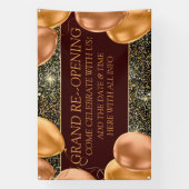 Elegant Grand Re-Opening Gold-ballonnen personalis Spandoek (Verticaal)
