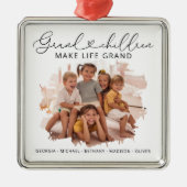 Elegant Grandchildren: Kerstmis Metalen Ornament (Voorkant)