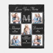 Elegant GRANDMA 5 Photo Collage Monogram Poem Flee Fleece Deken (Voorkant)