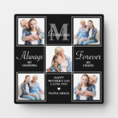 Elegant GRANDMA 5 Photo Collage Monogram Poseem Fotoplaat (Voorkant)