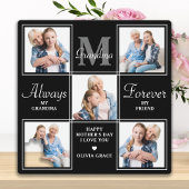 Elegant GRANDMA 5 Photo Collage Monogram Poseem Fotoplaat