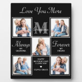 Elegant GRANDMA 5 Photo Collage Monogram Poseem Fotoplaat (Voorkant)