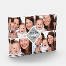 Elegant Grandma Family Vier Foto's Name Script