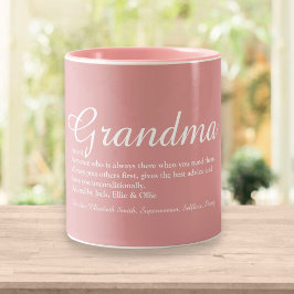 Elegant Grandma Script Definition Dusty Roos Roze Tweekleurige Koffiemok