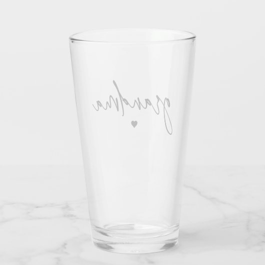Elegant Grandma Script Typography Grandma Gifts Glas (Achterkant)
