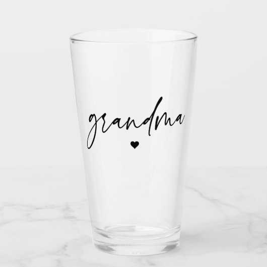 Elegant Grandma Script Typography Grandma Gifts Glas (Voorkant)