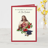 Elegant Grandson Afstuderen Sacred Heart Rozen Kaart (Gele Bloem)