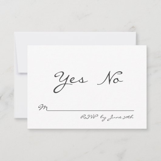 Elegant Granite RSVP Kaartje (Voorkant)