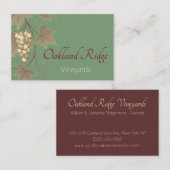 Elegant Grape Vine Wineyard Winery Square Visitekaartje (Voorkant / Achterkant)