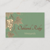 Elegant Grape Vine Wineyard Winery Square Visitekaartje (Voorkant)