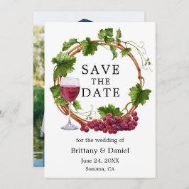 Elegant Grape Vines Waterverf Wreatfoto Save The Date