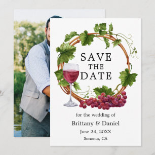 Elegant Grape Vines Waterverf Wreatfoto Save The Date