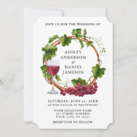 Elegant Grape Waterverf Wreatding Wedding