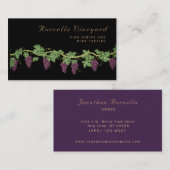 Elegant Grape Winery Vineyard Visitekaartje (Voorkant / Achterkant)