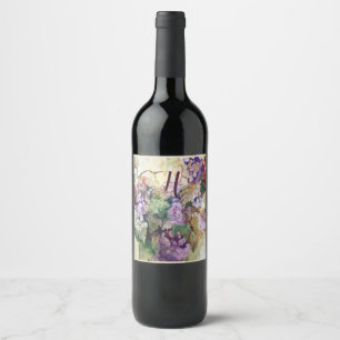 Elegant Grapes Food and Beverage Label Set Wijn Etiket