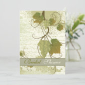 Elegant grapevine fall bruiloft vrijgezellenfeest kaart (Staand voorkant)