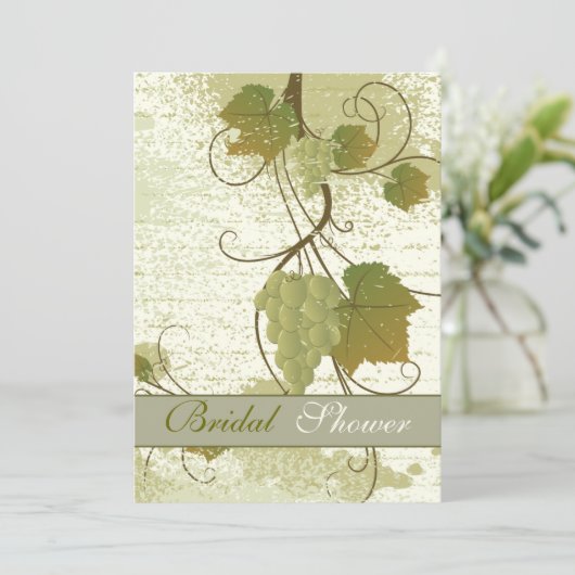 Elegant grapevine fall bruiloft vrijgezellenfeest kaart (Staand voorkant)