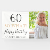 Elegant Grappig 60 Dus wat 60e verjaardag foto Spandoek (Horizontaal)