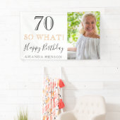 Elegant Grappig 70 Dus Wat 70ste Verjaardag Foto Spandoek (Insitu)