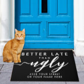 Elegant Grappig Beter Laat Zwart Wit Moderne Typo Deurmat