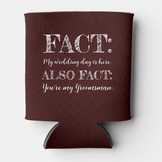 Elegant & Grappig Feit Bruidsjonker Voorstel Maroo Blikjeskoeler (Voorkant)