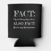 Elegant & Grappig Feit Bruidsjonker Voorstel Zwart Blikjeskoeler (Voorkant)