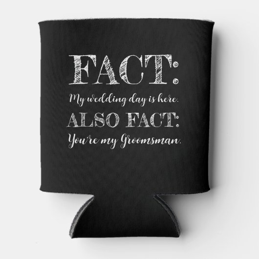 Elegant & Grappig Feit Bruidsjonker Voorstel Zwart Blikjeskoeler (Voorkant)