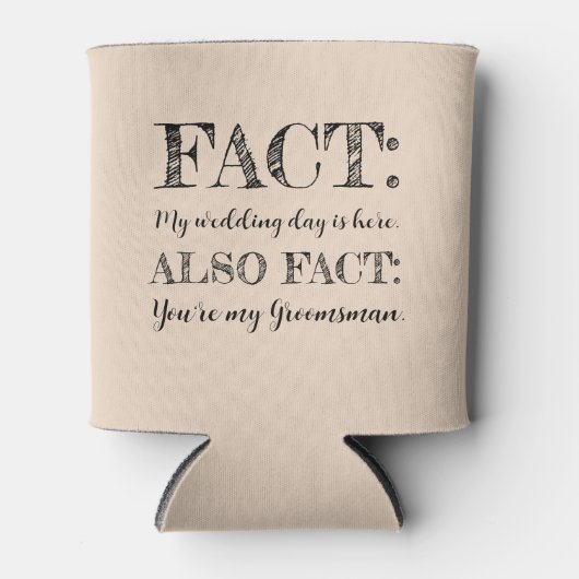 Elegant & Grappig Feit Groomsman Voorstel Amandele Blikjeskoeler (Voorkant)
