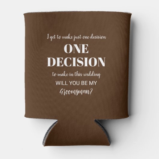 Elegant & Grappig Groomsman voorstel - Een besliss Blikjeskoeler (Voorkant)