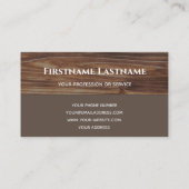 Elegant grappig hout met twee toonsoorten bruine t visitekaartje (Achterkant)