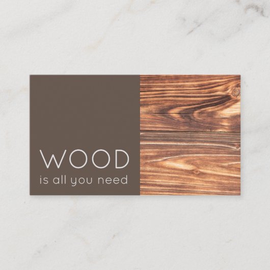 Elegant grappig hout met twee toonsoorten bruine t visitekaartje (Voorkant)