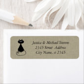 Elegant grappig kattenlinnen etiket (Insitu)