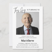 Elegant Grappig Mannen Foto 92e verjaardag Kaart (Voorkant)